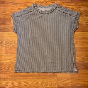 BRAND NEW SHEIN Gray Striped Short Sleeve Tee